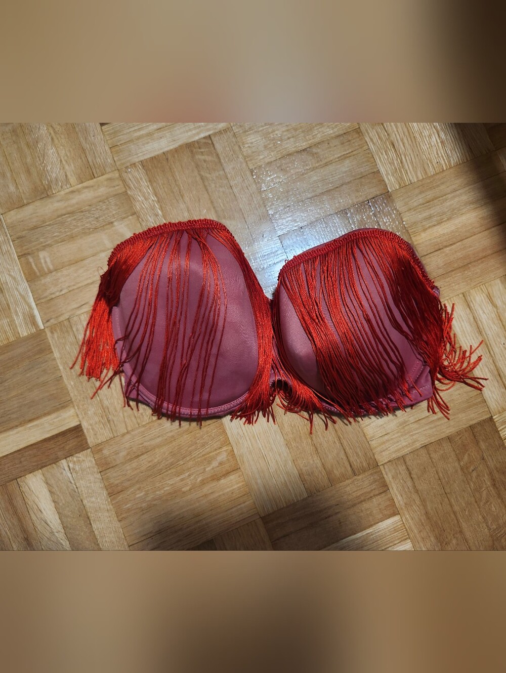 Red Fringe Strapless Bra -  Women's Accessories